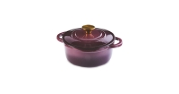 Aldi  Plum Cast Iron Casserole Dish 20cm