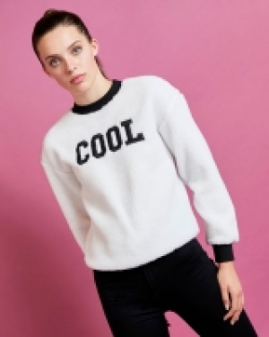 Savida Farrah Teddy Cool Slogan Sweatshirt