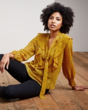 Tie Neck Print Blouse