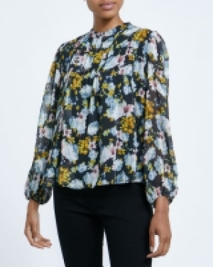 High Neck Print Top