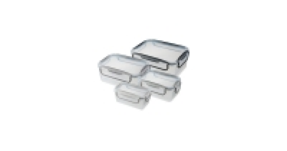 Rectangular Grey Clip Lid Storage