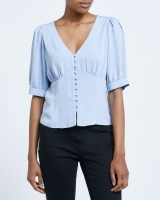 Dunnes Stores  Button Volume Sleeve Top