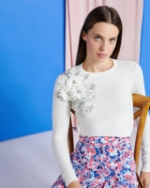 Savida Flower Embellished Jumper