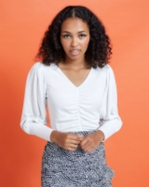 Savida Ruched Front Glitter Top