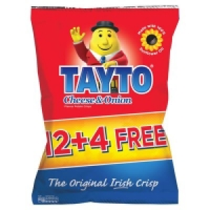 Tayto Cheese & Onion 12 Pack + 4 Free 400g