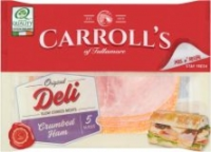 Carrolls Crumbed Ham Original Deli Slow Cooked Slices Butcher Style S