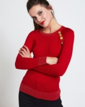 Dunnes Stores  Savida Glitter Trim Button Jumper