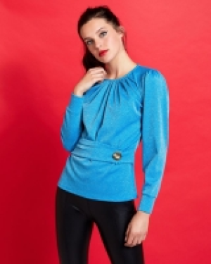 Savida Button Front Lurex Top