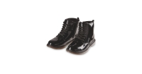 Aldi  Girls Black Patent Leather Boots