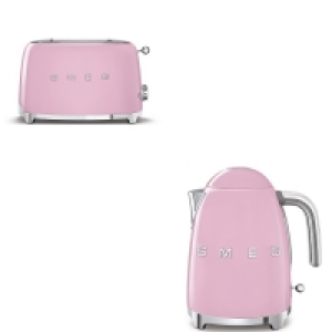 Smeg Pastel Pink Kettle and Toaster Bundle