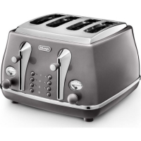 Joyces  Delonghi Icona Metallics 4 Slice Toaster | Grey | CTOT4003.G