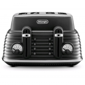 Delonghi Scolpito Black 4 Slice Toaster CTZS4003.BK