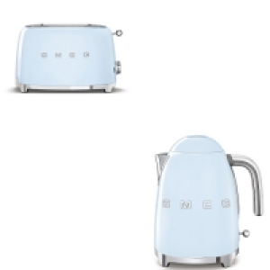 Smeg Pastel Blue Kettle and Toaster Bundle