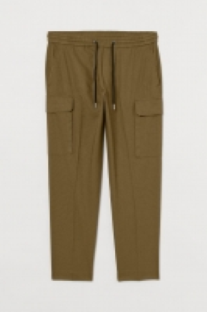 HM  Linen-blend cargo trousers