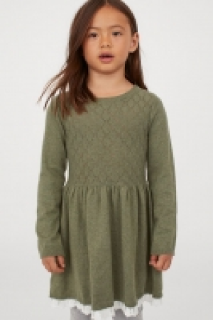 HM  Lace-trimmed knitted dress