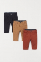HM  3-pack twill trousers