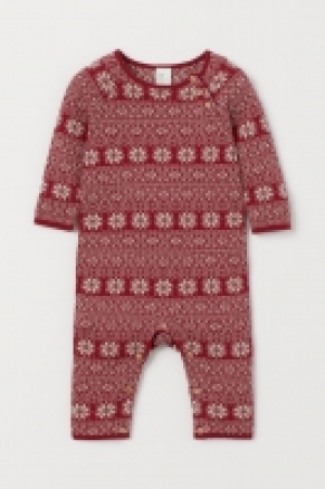 HM  Jacquard-knit romper suit