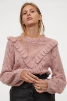 HM  Knitted flounce-detail jumper