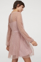 HM  Glitter-spotted mesh dress