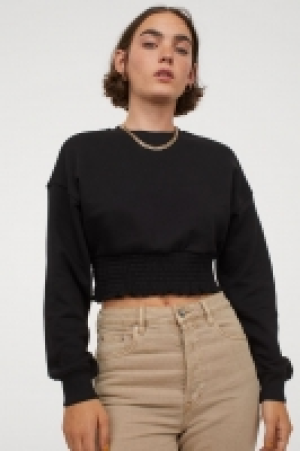 HM  Smocked-hem sweatshirt