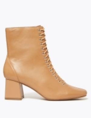 Leather Lace Up Ankle Boots 63.00 €