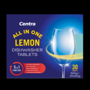 Centra  CENTRA DISHWASHER TABLETS 5IN1 LEMON 30PCE 600G