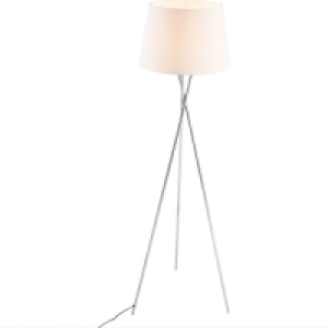White And Chrome Tripod Floor Lamp