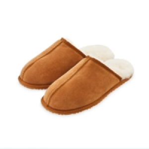 Mens Tan Sheepskin Slippers