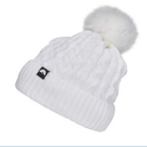 Adults White Pom Pom Knitted Hat
