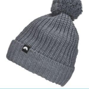 Adults Grey Pom Pom Knitted Hat