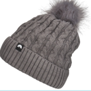 Adults Dark Grey Pom Pom Knit Hat