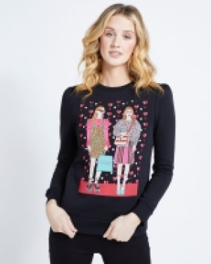 Savida Graphic Glitter Print Sweatshirt 10.00 €