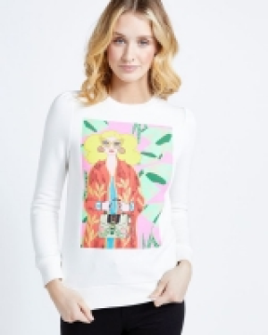 Savida Graphic Glitter Print Sweatshirt 9.84 €