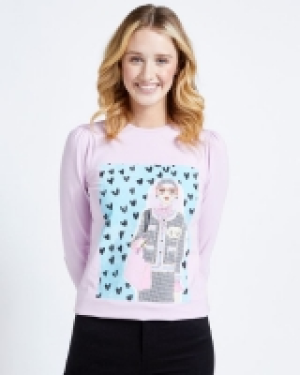 Savida Graphic Print Glitter Top 5.00 €