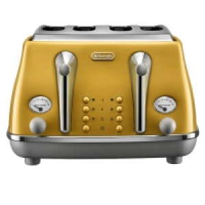 Delonghi Icona Capitals Yellow 4 Slice Toaster CTOC4003Y