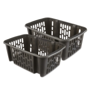 Dark Grey Large Basket 2 Piece Set