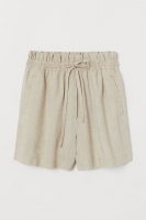 HM  Linen-blend shorts High Waist