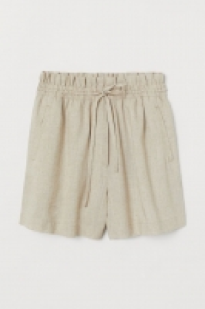 HM  Linen-blend shorts High Waist