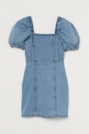 HM  Puff-sleeved denim dress