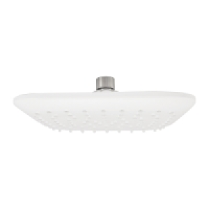 White and Chrome Square Shower Head