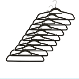 Black Flocked Coat Hangers
