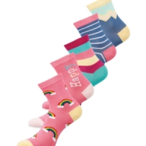 Rainbow Childrens Socks 5 Pack