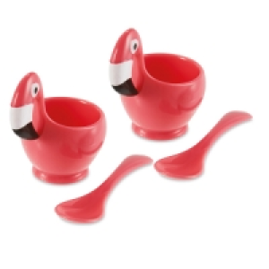Flamingo Egg Cup And Spoon Set