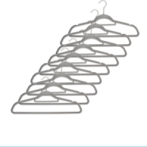 Cool Grey Flocked Coat Hangers