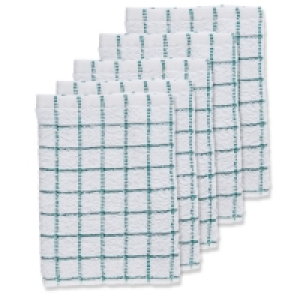 Green Terry Tea Towels 5 Pack