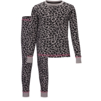 Aldi  Childrens Grey Leopard Pyjamas