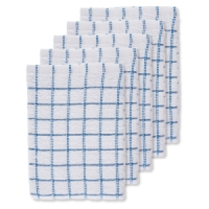 Blue Terry Tea Towels 5 Pack