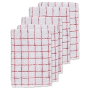 Red Terry Tea Towels 5 Pack