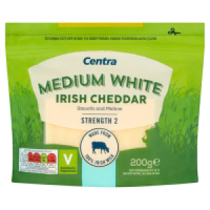 CENTRA CHEDDAR CHEESE WHITE 200G 1.50 €