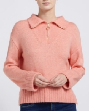 Dunnes Stores  Half Zip Funnel Neck Jumper